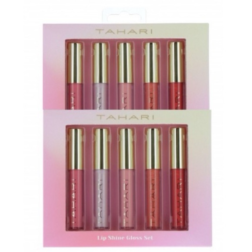 2 - Tahari 5 Pieces Lip Shine Gloss Set, Pink Collection 0.08 oz / 2.5 mL each